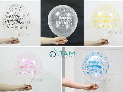 Bịch 5 cái bong bóng in chữ Happy birthday số 21